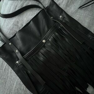 Genuine Leather fringe tote bag